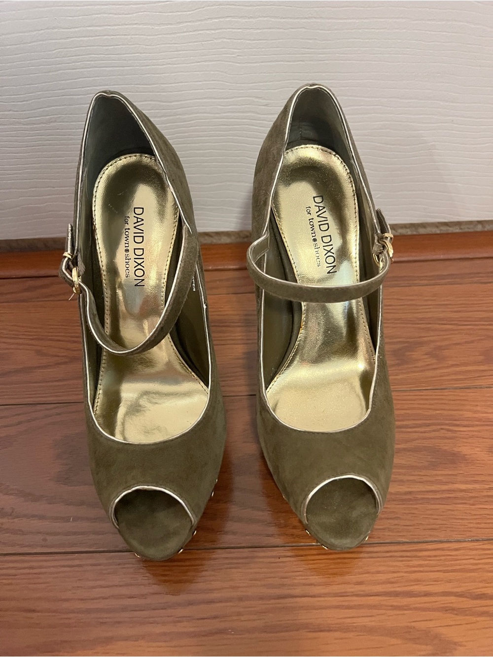 David Dixon Mary Jane Peep-Toe Heels, Size 38 / 7.5